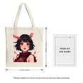 thumbnail image 3 of Stylish Anime Character Tote Bag - Short Black Hair Red Eyes & Horns Dark Red Outfit Perfect for Shopping Travel & Parties, 3 of 4