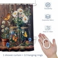 thumbnail image 4 of Independence Day Shower Curtain for Bathroom, Country Floral Daisy Butterfly Waterproof Cloth Fabric Bathroom Accessories Set with 12 Rust Proof Plastic Hooks, 72"x84", 4 of 9