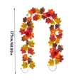 thumbnail image 3 of 5.8 FT Halloween Artificial Maple Leaf Garland, Pumpkin Vine Fireplace Mantel Decoration, Realistic Fall Harvest Hanging Decor for Home Indoor Display, 3 of 8