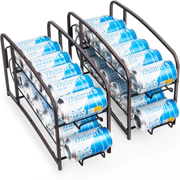 Bextsrack Soda Can Dispenser Stackable Organizer Rack (2 Pack