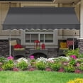 thumbnail image 2 of Yaheetech Manual Retractable Awning, 118"×118" Outdoor Sunshade Shelter Angle & Height Adjustable NO Drilling Patio Door Window Awnings, Canopy with UV Protection for Backyard, Dark Gray, 2 of 18