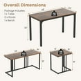 thumbnail image 3 of Gymax Ensemble de Salle à Manger 4 Pcs Ensemble de Table de Cuisine Industriel avec Banc et 2 Tabourets, 3 of 10