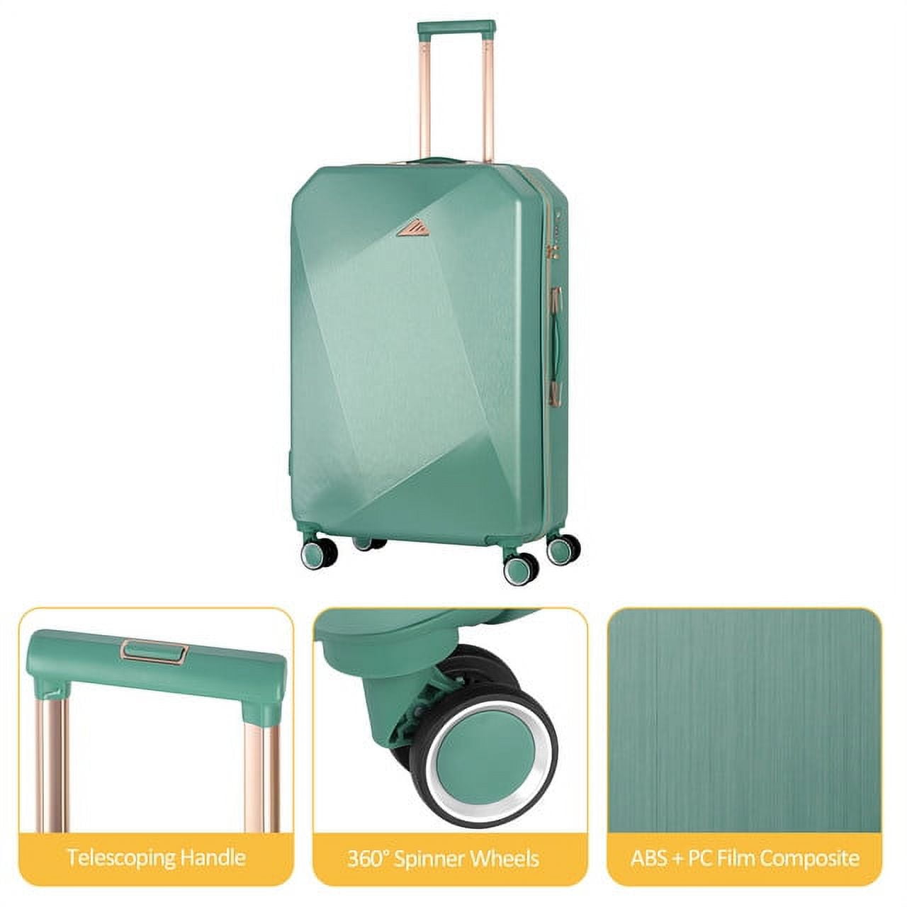Hikolayae Anza View Collection Hardside Spinner Luggage Sets in Mint, 3 Piece - TSA Lock