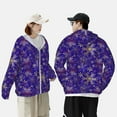 thumbnail image 4 of Gaeub blue purple Snowflake Men's and Women's UPF 50+ Long-Sleeved Sun Protection Clothing, Fishing Shirt Long Sleeve Zip-XX-Large, 4 of 7