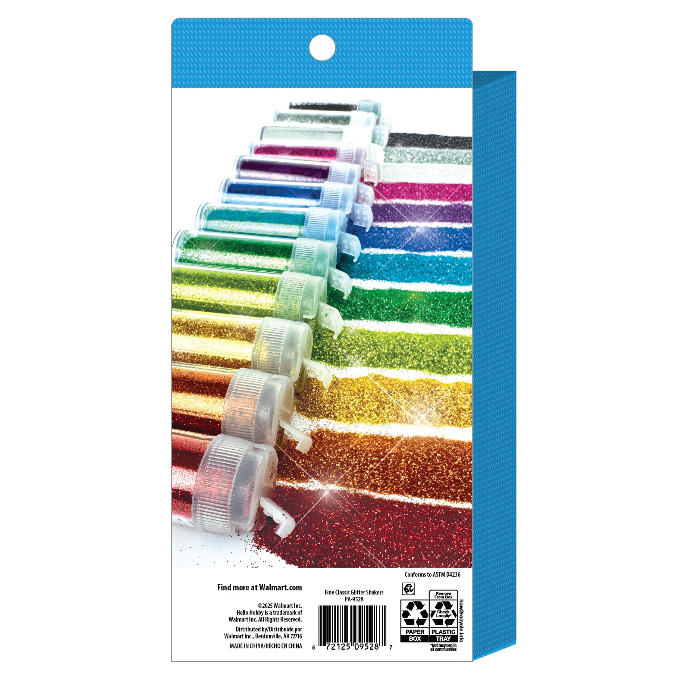 Hello Hobby Classic Fine Glitter Shakers, 12 Pack