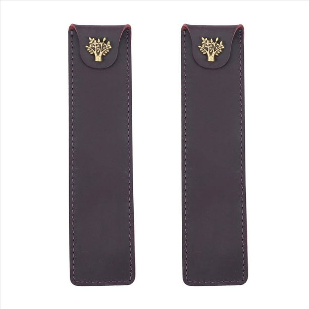 2X Bolso para Bolígrafo de Bolso de Lápiz único Estuche para Bolígrafo con Botón A Presión para Bolígrafo Fuente de Bola de Rodillo-Violeta