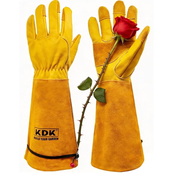 Long Gardening-Gloves Women/Men-Thorn proof Rose Pruning Heavy Duty Gauntlet, Best Garden Gifts for Gardener (M)