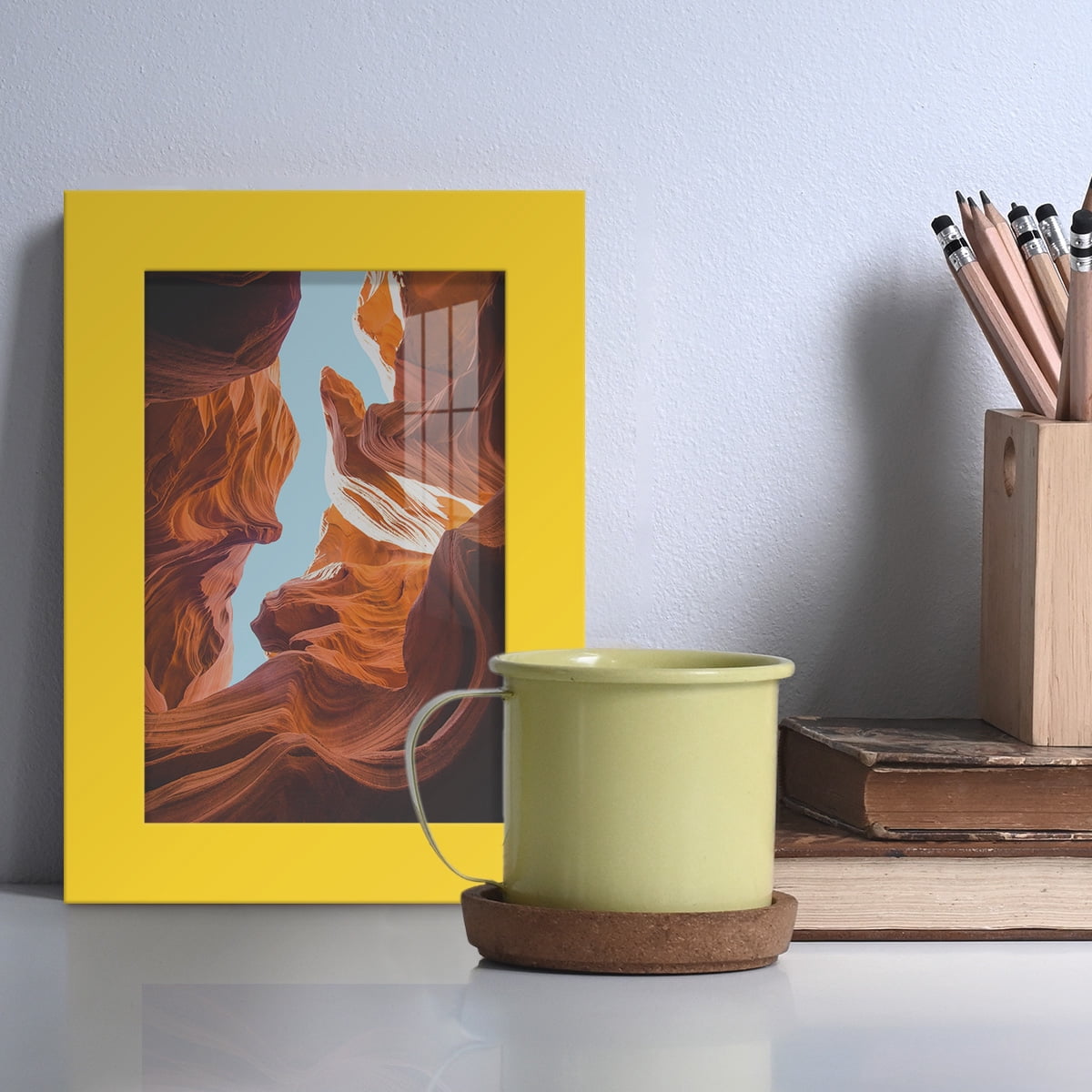 Modern 4 in. x 6 in. Yellow Picture Frame (Set of 4)