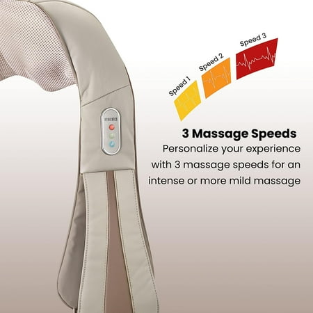 HoMedics Quad-Action Shiatsu Massager fpr Neck & Shoulders with Heat & Kneading, Model NMS-620HB