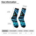 thumbnail image 2 of Hirioo Blue Viper Snake Closeup Face Pattern Adult Middle Tube Socks Breathable Sock Non-Pilling,Contrasting Color Design, 2 of 6