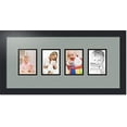 thumbnail image 1 of collage photo frame double mat with 4 - 3.5x5 openings with  black frame and silverpine mat., 1 of 2