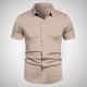 thumbnail image 1 of pstuiky camisetas para hombre, Camisa informal de negocios de color liso con solapa y botones de manga corta para hombre camisas casuales para hombre xl, 1 of 6