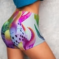 thumbnail image 4 of Fotbe Colorful Glitter Dagon Fruit Seamless Shorts, Womens Workout Shorts High Waist Stretch Booty Short for Gym/Yoga/Running/Biking-Small, 4 of 9