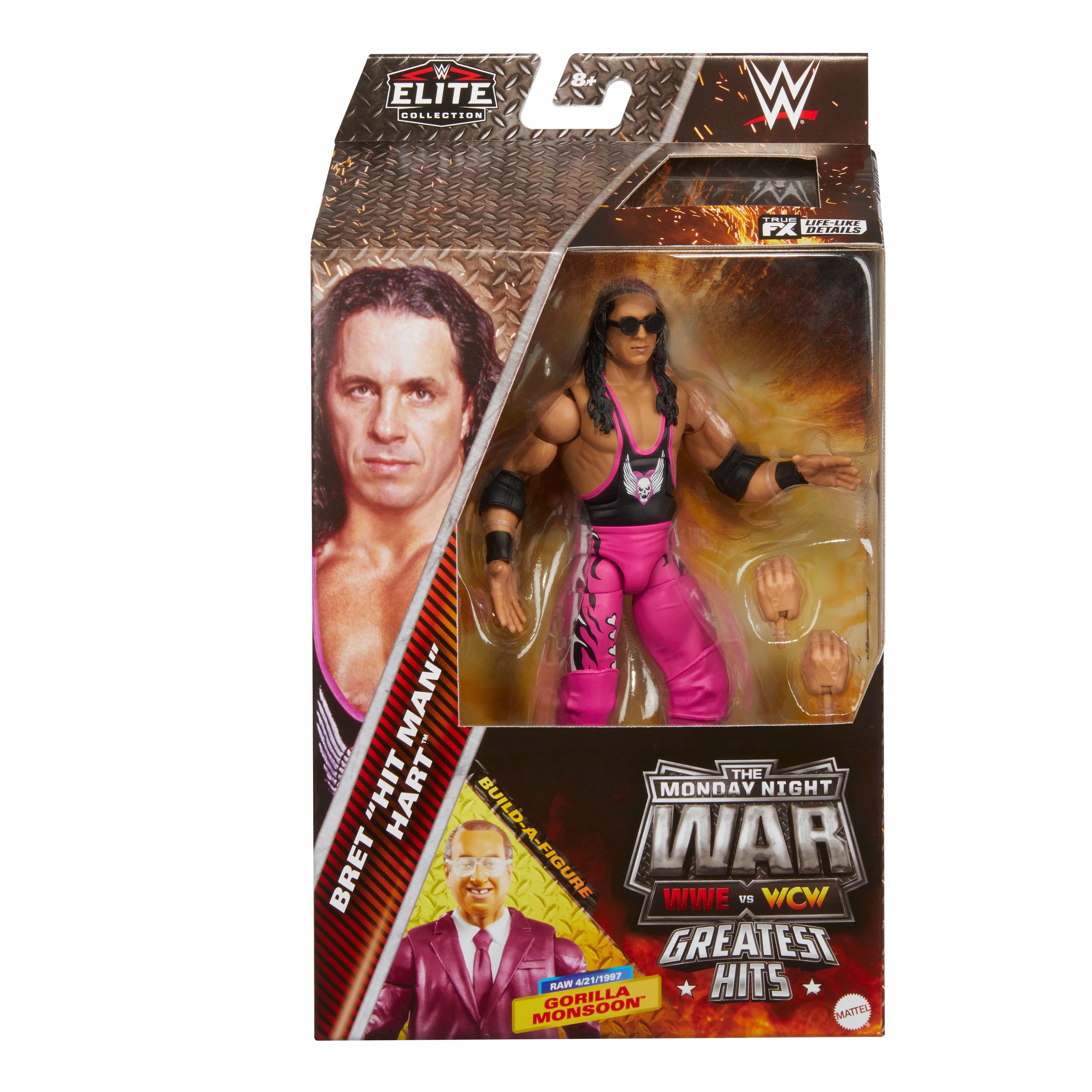 WWE Monday Night Wars Bret “Hitman” Hart-Coffret figurine et accessoires - Exclusivité Walmart