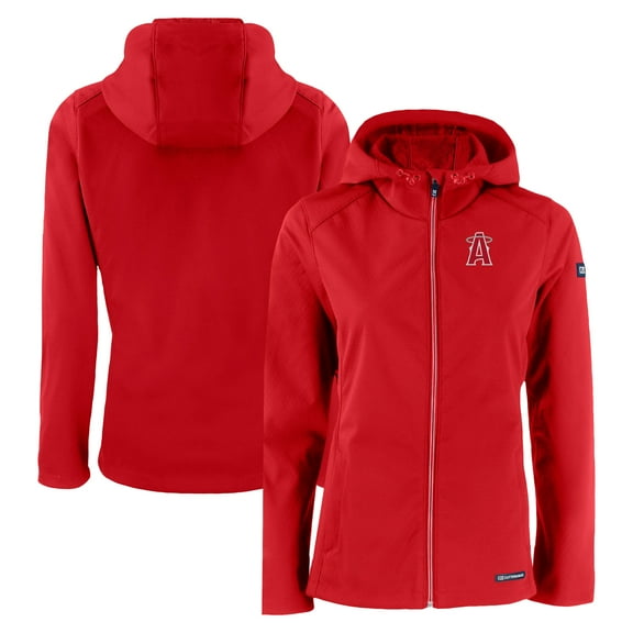 Women's Cutter & Buck  Red Los Angeles Angels City Connect Evoke Eco Softshell Recycled Full-Zip Hoodie Jacket