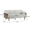 thumbnail image 4 of GDF Studio Mid-Century Modern 71.75" Sofa with Slim Track Arms, Wood Sides, Rounded Legs, and Extra Plush Cushioning, Beige, 4 of 10