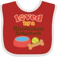 thumbnail image 3 of Inktastic Rhodesian Ridgeback Loved by a (dog Breed) Boys or Girls Baby Bib, 3 of 4