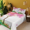thumbnail image 2 of Spring Sheet Set, Spring Blossoming Tree and Dreaming Girl on Swing Chilhood Memories Watercolor Art, Fitted and Flat Sheet Pillowcases Bedding Accent 4 Piece Set, Calking, Multicolor, by Ambesonne, 2 of 5