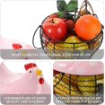 thumbnail image 3 of Cesta de almacenamiento de huevos de cerámica Retro Arte del hierro Dispensador de huevos Estante Soporte de exhibición de huevos de pato hervido fresco Organizador de frutas y verduras para la fiesta JFHHH pequeña, 3 of 5