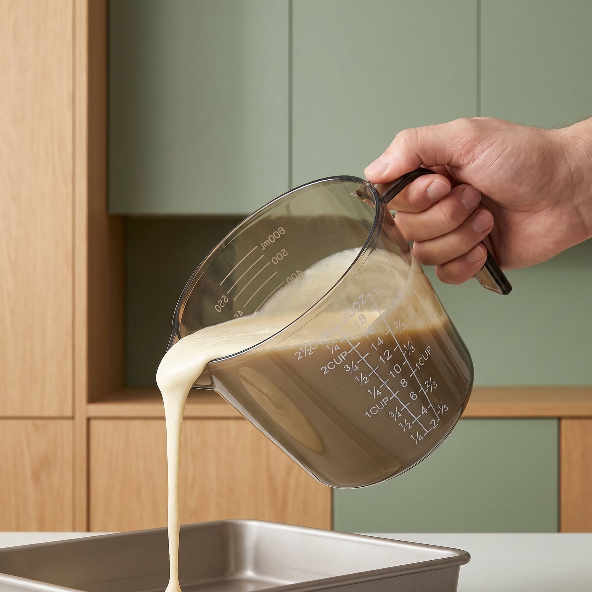 Unique Bargains PS Material Measuring Cup with Clear Marks for Measurement Gray 600ml
