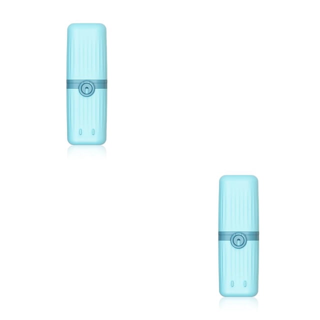 ZheElen Toothbrush Case Wall Mounted ple Toothpaste Container Multifunctional Tool Bathroom for Travel Business Trips Camping School light blue 2Set