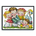thumbnail image 2 of Cuadros Decorativos Wdftyju Kits de Punto de cruz de algodón colorido para adultos Niños Familia feliz, 2 of 9