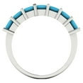 thumbnail image 5 of 1.75 ctw Wedding Band for Women - 14K White Gold Simulated Turquoise Stackable Eternity Ring, 5 of 6