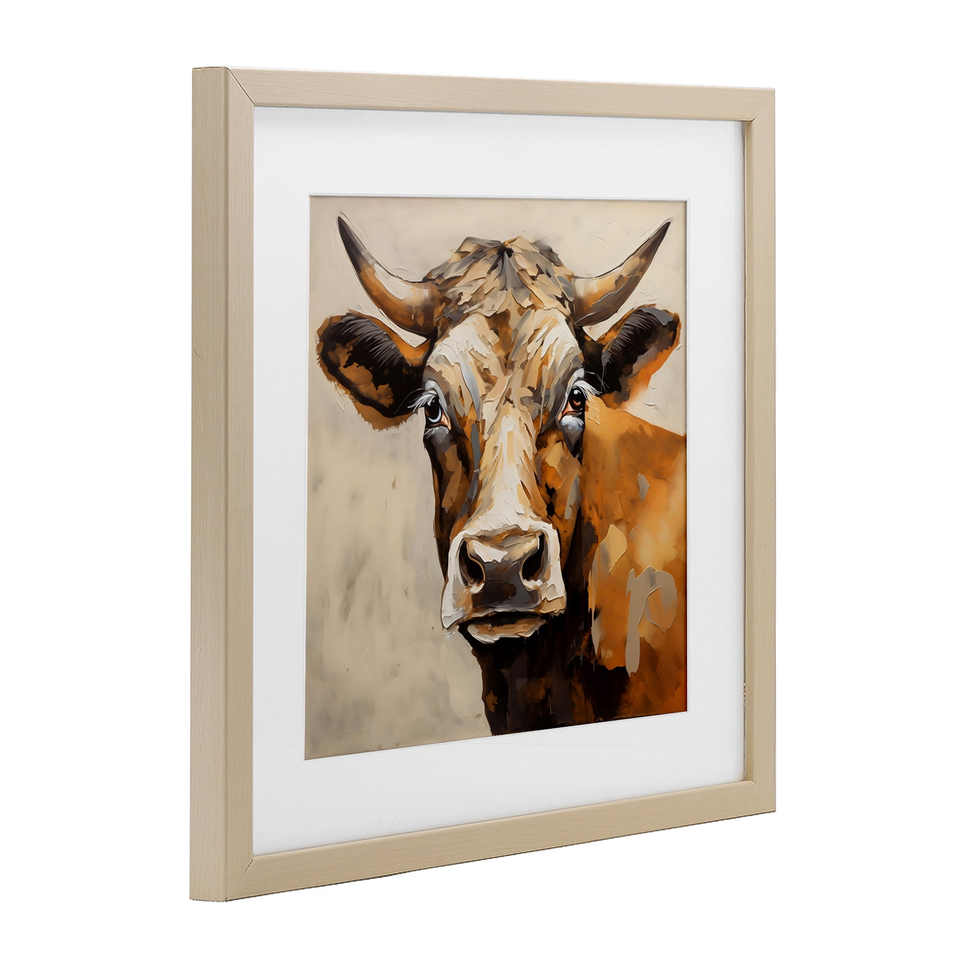 Stupell Industries Beautiful Brown Bovine Birch Framed Print Under Glass, design by Creative Studio