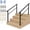 Black-4 Steps, variant on 1Pack 3 Step Outdoor Stair Handrail, Aluminum & Iron Construction Hand Rails for Outdoor Steps, Easy Tool-Assembly Safety Railing, Black