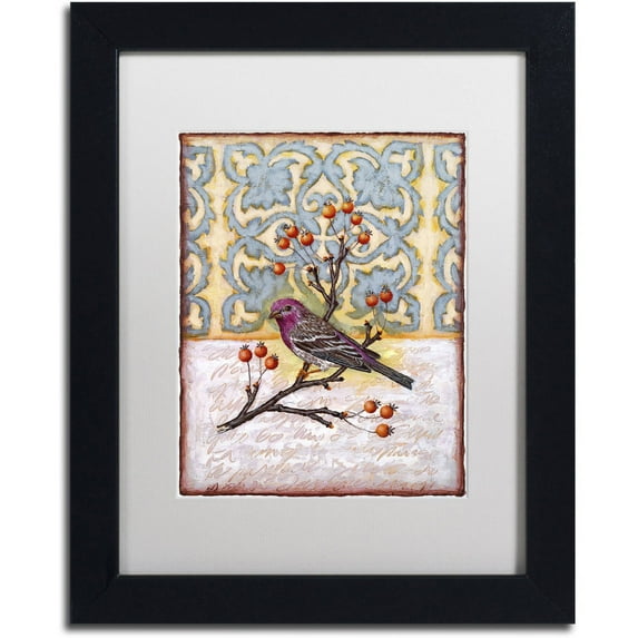 Trademark Fine Art 'Chilmark Finch' Canvas Art by Rachel Paxton, White Matte, Black Frame