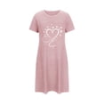 thumbnail image 5 of Women's Pajamas Dress Women Nightgowns, Soft Comfy Lightweight Short Sleeves Sleepdress Comfy Ladies Heart Printed Nightdress Gowns for Women Sleepwear Dress S, 5 of 5