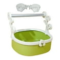 thumbnail image 2 of Serenable Bird Perch Stand Parrot Stand Play Stands Desktop with Cups Parrots Exercise Parrots Poop Stands for Budgie Conures Parakeets Green, 2 of 9