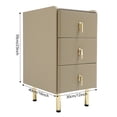 thumbnail image 4 of ToppiJoy Narrow Nightstand with 3 Drawers, PU Bedside Cabinet, Bedside Table Furniture with Metal Legs for Bedroom, Living Room (Champagne Color), 4 of 25