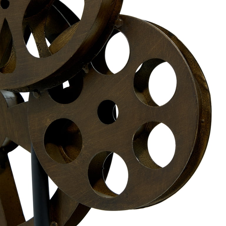11 x 16 Brown Metal Reels Film Sculpture, by DecMode 