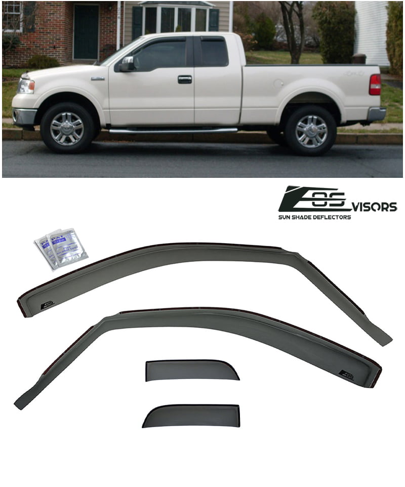 EOS For 15-19 Ford F-150 Crew CabIN-CHANNEL Side Window Visors Rain Guards 