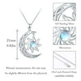 thumbnail image 6 of CUOKA MIRACLE Moonstone Necklace Crescent Moon Necklace Moon and Sun Pendant S925 Sterling Silver Necklace Jewelry Mother's Day Gifts for Girls Teen Daughter Sister Women Wife Mom, 6 of 7