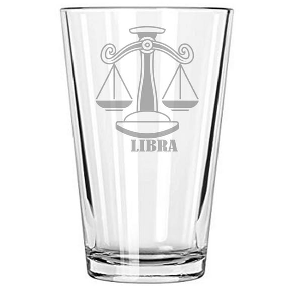 Zodiac Sign 16 oz beer glass Libra