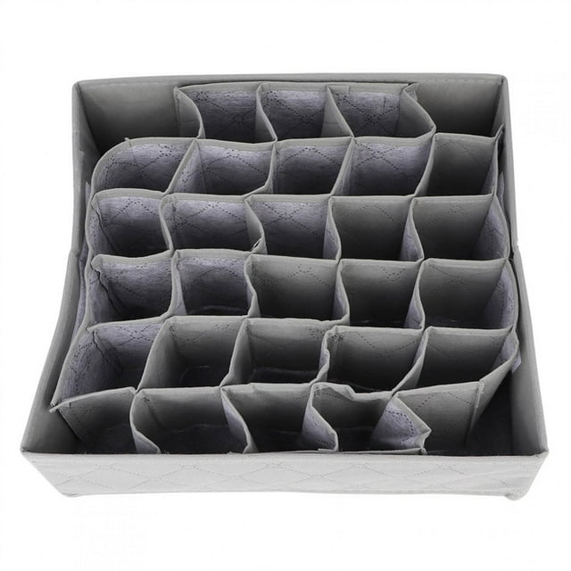 Heaveant Underwear Storage Box, 30 Grids Folding Underwear Storage Box Divider Organizer Socks Container
