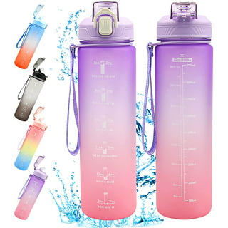 Enerbone 32 oz Water Bottle with Times to Drink and Straw, Motivational  Drinking Water Bottles with