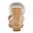thumbnail image 2 of STEVE MADDEN Womens Beige 1-1/2" Platform Cork-Like Scalloped Trim Quilted Padded Wipeout Round Toe Wedge Slip On Heeled Sandal 7.5 M, 2 of 4