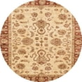 thumbnail image 1 of Ahgly Company Indoor Round Abstract Orange Abstract Area Rugs, 6' Round, 1 of 6