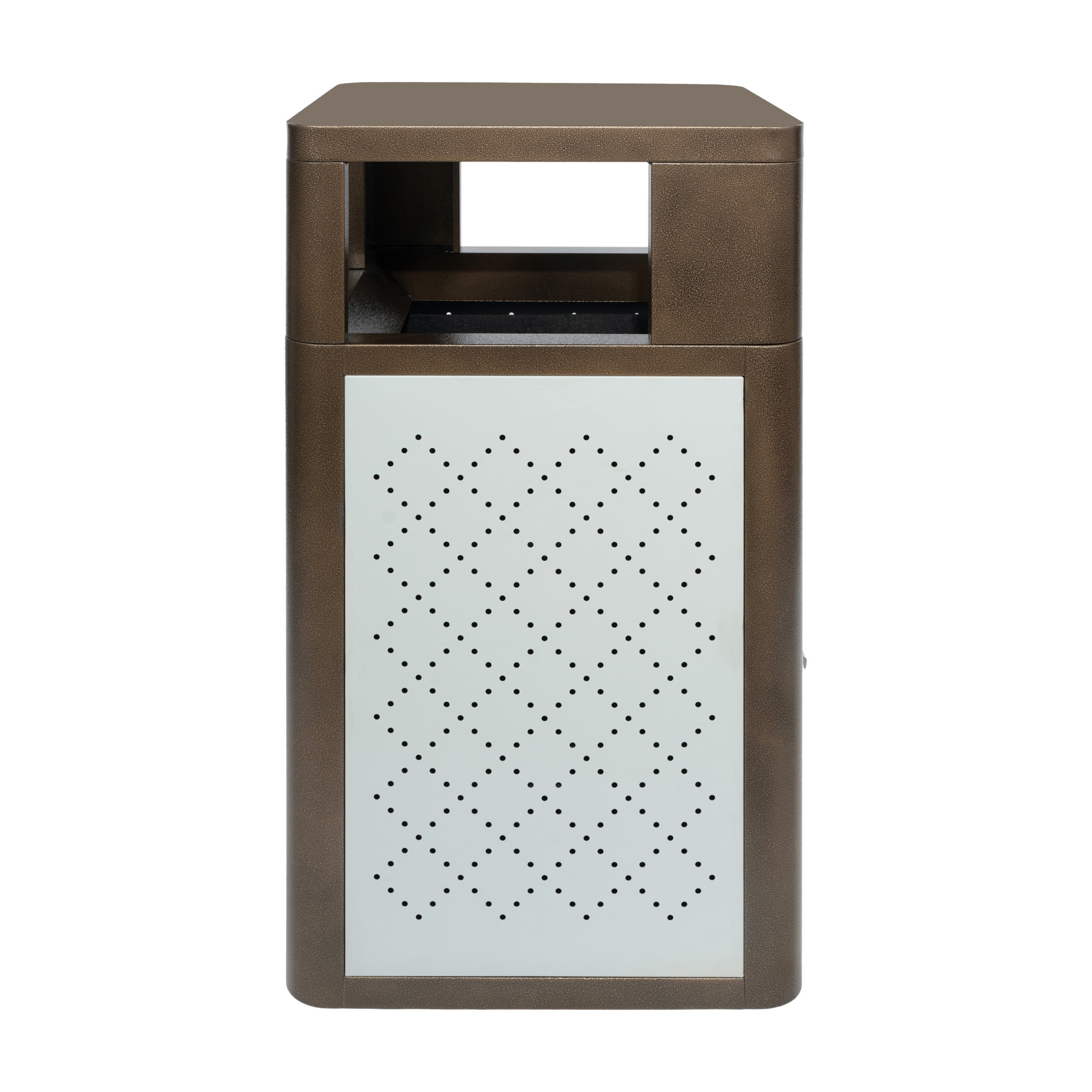 Flash Furniture Brooks Steel Indoor-Outdoor Trash Can with Locking Access Door 31.4 Gallon