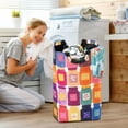 thumbnail image 5 of Yayeee Freestanding Laundry Hamper with Handle Collapsible Large Storage Basket for Clothes, Colorful Jars, 5 of 7