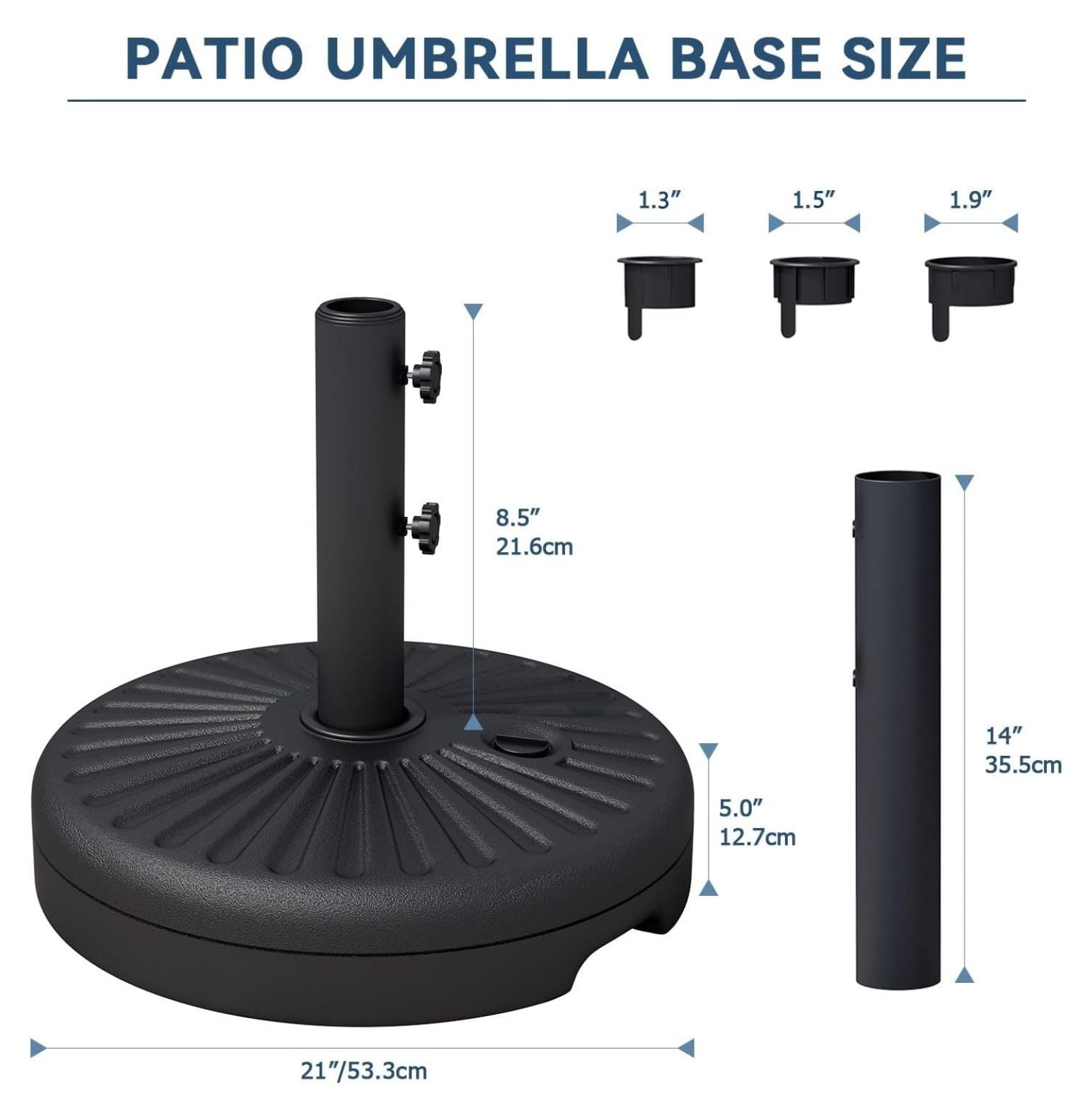 Umbrella Base Outdoor 82lb, Patio Umbrella Stand Water Filled, Heavy Duty Umbrella Holder for 6-10ft Umbrellas, Black