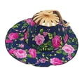 thumbnail image 3 of 2 in 1 Sunhat Foldable Bamboo Hand Fan Floral Sunscreen Cap for Travelling peony, 3 of 8