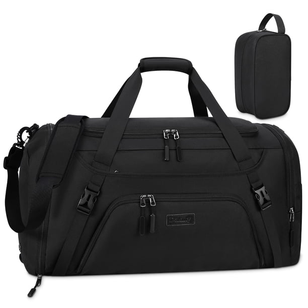 Bolsa de viaje para gimnasio Dakuly, impermeable, 40 L, con compartimento para zapatos, color negro