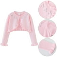 thumbnail image 4 of BULLPIANO Girls' Bolero Shrug Cardigan Sweaters Long Sleeve Button Closure Cute Lightweight Knit Cropped Cardigan, 4 of 9