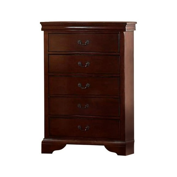 Benzara BM171355 47 x 32 x 15 in. Pine Wood, Plywood & Birch Veneer Chest - Cherry