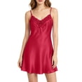 thumbnail image 3 of Women's Sleepwear Zaewscy Lady's Sleeveless V-neck Dress For Home Wear Red XS, 3 of 7