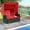 Red, variant on Costway Outdoor Patio Rattan Daybed with Retractable Canopy & Adjustable Backrests Beige